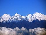 Kathmandu Mountain Flight 02-1 Ganesh Himal The first mountains you see on the Kathmandu Mountain Flight as you look to the west are the summits of Ganesh Himal, from Ganesh V on the left to Ganesh I on the right. Ganesh II is sticking out to the right of Ganesh V.